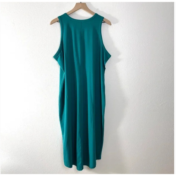 Universal Standard Cai High Neck Tank Midi Dress 2XS 2 4 NWT Teal Blue Green - Picture 3 of 5